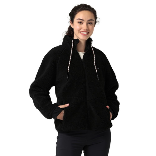 Wrangler Womens Jet Black Sherpa Fleece Jacket