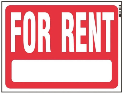 Hy-Ko 2-Sided Weatherproof "For Rent" Sign