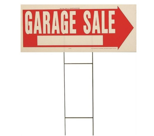 Hy-Ko RS 2-Sided Weatherproof Lawn Sign "Garage Sale" - 24 In W X 10 In L