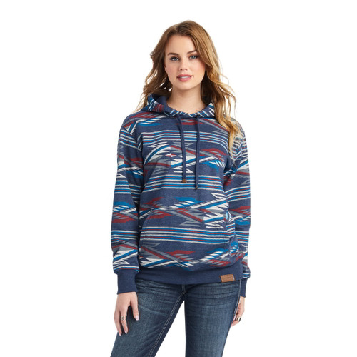 Ariat Womens New Mexico Navy All Over Print Chimayo Hoodie