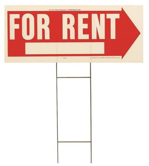 Hy-Ko 2-Sided Weatherproof "For Rent" Lawn Sign