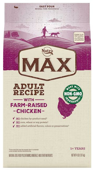 Nutro MAX Adult Recipe Dry Dog Food With Farm-Raised Chicken, 4 lbs.