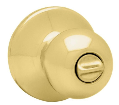 Kwikset Polo 300P3CP Signature Ball Door Knob Lock - Bright Polished Brass