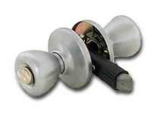 Kwikset Mobile Home Signature 300M26DCP7/8RFLRC Flat Ball Door Knob Lockset, Keyed - Satin Chrome