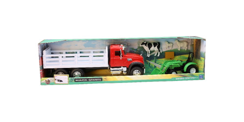 New Ray Toys Mack Truck with Farm Tractor Set 1:18 Scale