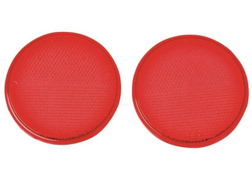 Orgill - Hy-Ko CDRF-4R Self-Adhesive Safety Reflector - 3-1/4 In Dia, Break Resistant Plexiglass, Red