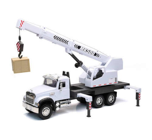 New Ray Toys 1:18 Scale Mack Granite Truck with Extendable Crane & Crate
