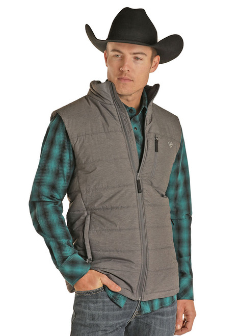 Panhandle Mens Grey Performance Quilted Vest