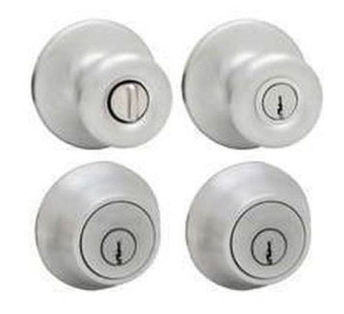 Kwikset Tylo Signature Bell Tulip Deadbolt Combo Entry Knob Lockset - Keyed