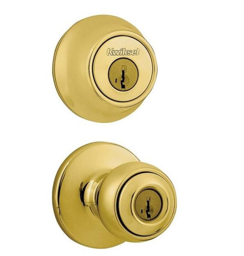 Kwikset Polo Signature Single Cylinder Deadbolt Combo Entry Knob Lockset - Keyed
