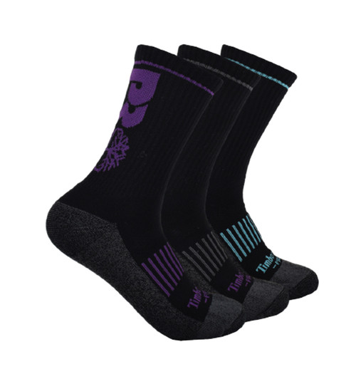 Timberland PRO Ladies Black Rugged Crew Socks - 3 Pack