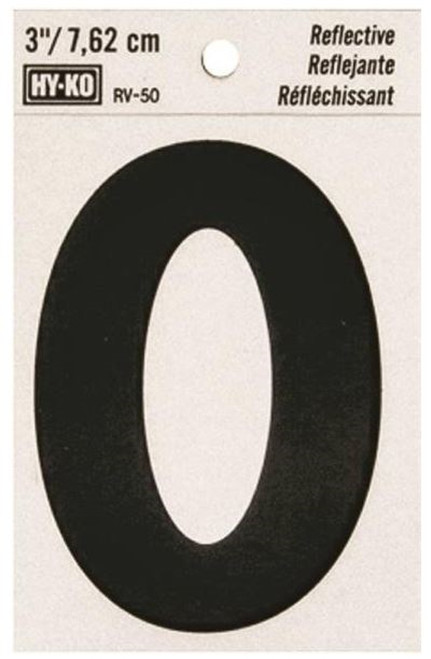 Orgill - Hy-Ko RV Reflective Self-Adhesive Weather Resistant Number Tag - 0