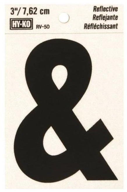 Orgill - Hy-Ko RV Reflective Self-Adhesive Weather Resistant Number Tag - Ampersand (&)