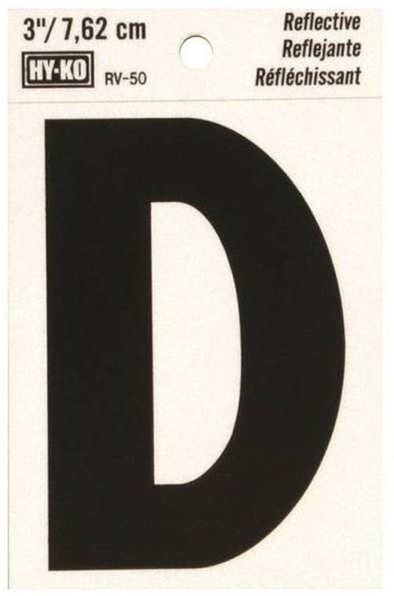 Orgill - Hy-Ko RV Reflective Self-Adhesive Weather Resistant Number Tag - D