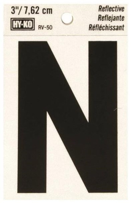 Orgill - Hy-Ko RV Reflective Self-Adhesive Weather Resistant Number Tag - N