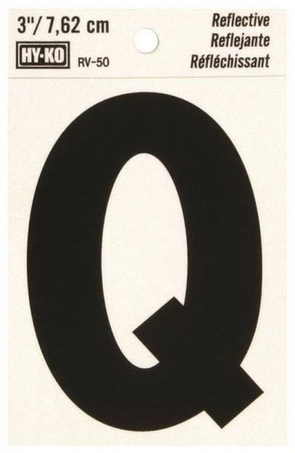 Orgill - Hy-Ko RV Reflective Self-Adhesive Weather Resistant Number Tag - Q