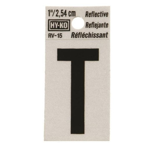 Hy-Ko RV Reflective Self-Adhesive Weather Resistant House Letter 1" - T