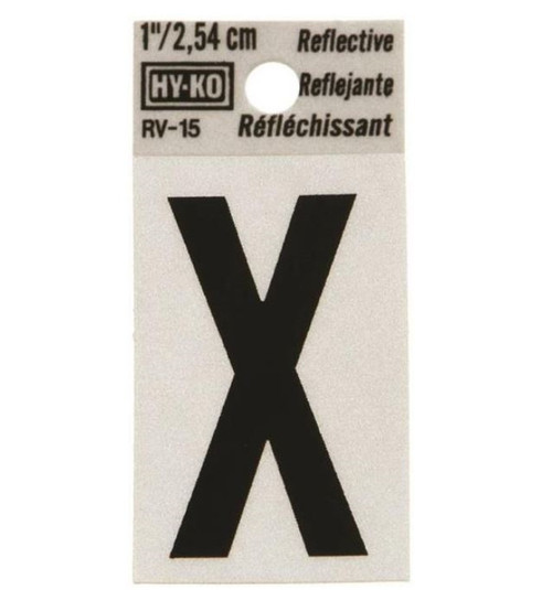 Hy-Ko RV Reflective Self-Adhesive Weather Resistant House Letter 1" - X