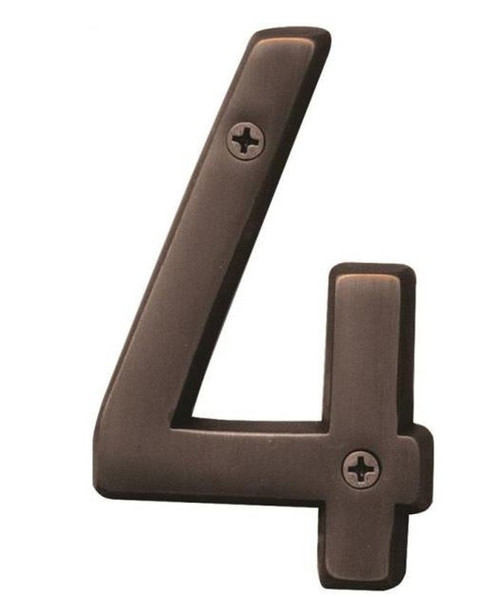 Hy-Ko Bronze World Prestige Weather Resistant House Number - 4