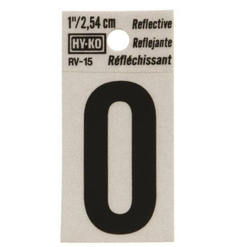 Hy-Ko RV Reflective Self-Adhesive Weather Resistant House Letter 1" - O