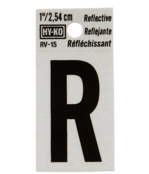 Hy-Ko RV Reflective Self-Adhesive Weather Resistant House Letter 1" - R