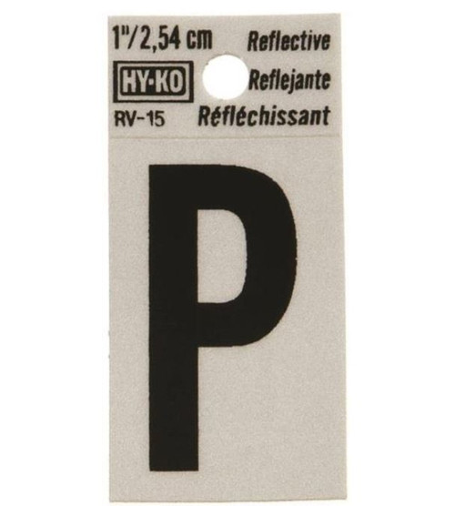 Hy-Ko RV Reflective Self-Adhesive Weather Resistant House Letter 1" - P