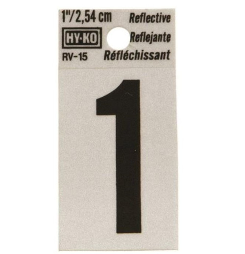 Hy-Ko RV Reflective Self-Adhesive Weather Resistant House Number - 1