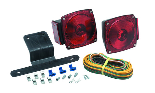 Universal Square, Red, Universal Trailer Light Kit, Stud Mount, Hard Wired Connection