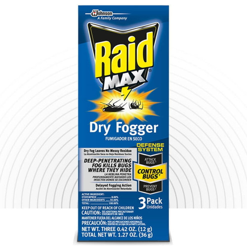 Raid MAX Mess Free Dry Fogger, 3 Pack