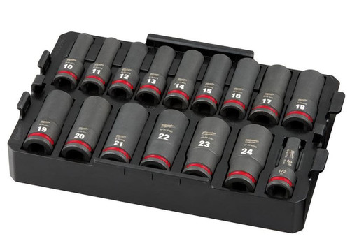 Milwaukee SHOCKWAVE Impact Duty Socket 1/2" Dr 16 Piece MM Tray Set