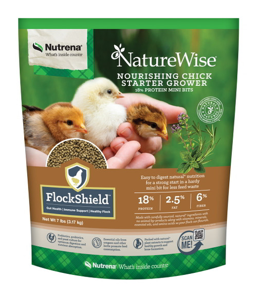 NatureWise Nourishing Chick Starter Grower - 18% Protein Mini Bits - 7lbs.