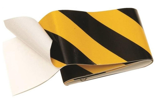 Orgill - Hy-Ko Reflective Self-Adhesive Safety Tape - 2 In W X 24 In L - Black/Yellow