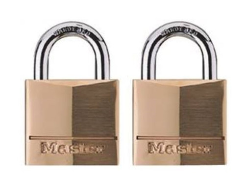 Master Lock 120T Padlock - 5/32 In Dia, 7/16 In H X 1/4 In W - Solid Brass (Twin Pack)
