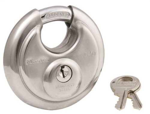 Master Lock 40D Circular Shrouded Padlock - 3/8 In Dia, 5/8 In H X 3/4 In W - Stainless Steel