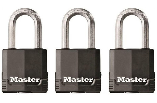 Master Lock M115XTRILF Laminated Padlock - 5/16 In Dia, 1-1/2 In H X 13/16 In W, Steel, Black
