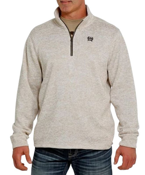 Cinch Men's Cream Sweater Knit 1/4 Zip Pullover