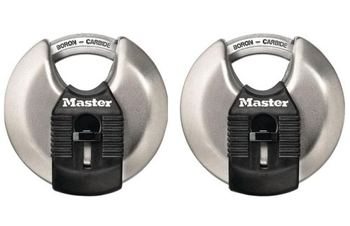 Master Lock M40XT Disc Shrouded Padlock - 3/8 In Dia, 5/8 In H X 1-3/32 In W - Stainless Steel