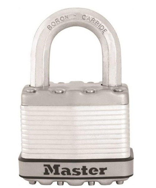 Master Lock M5XKAD Laminated Padlock - 3/8 In Dia, 1 In H X 30/32 In W - Steel, Silver