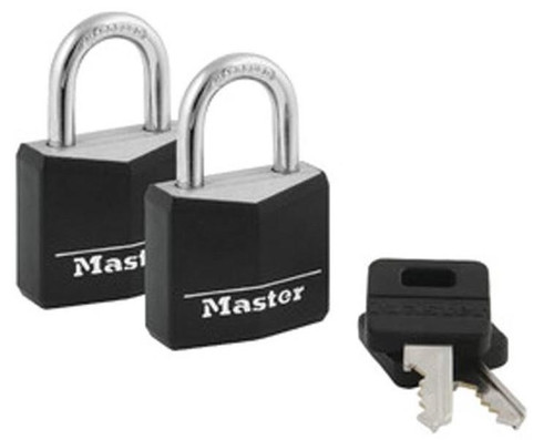 Master Lock 131T Padlock - 3/16 In Dia, 5/8 In H X 9/16 In W - Black Hardened Steel Shackle