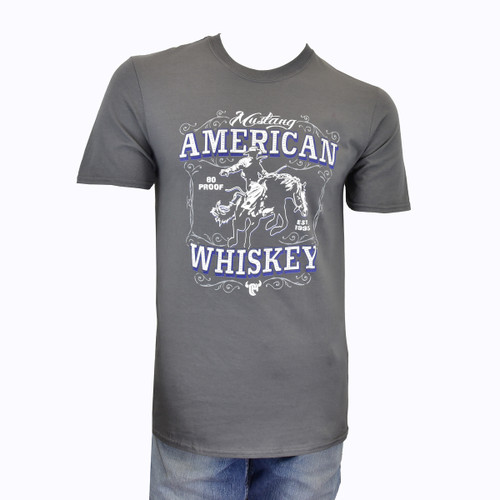 Cowboy Hardware Men's Charcoal American Whiskey Short Sleeve T-Shirt