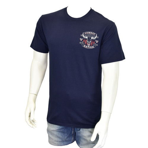 Cowboy Hardware Men's Cowboy Nation Navy Blue Short Sleeve T-Shirt