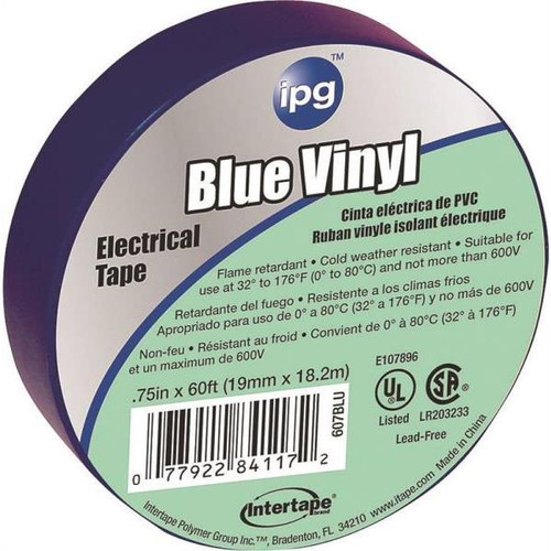 Intertape 60'X3/4" Blue Electrical Tape