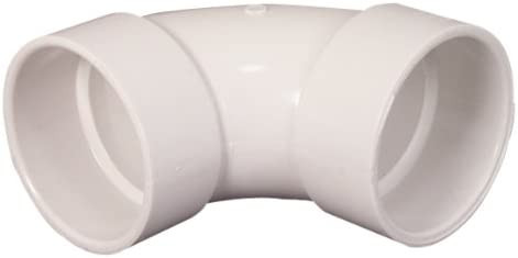 Genova Products 72815 90 Sanitary Elbow Pipe Fitting, 1 1/2" , White
