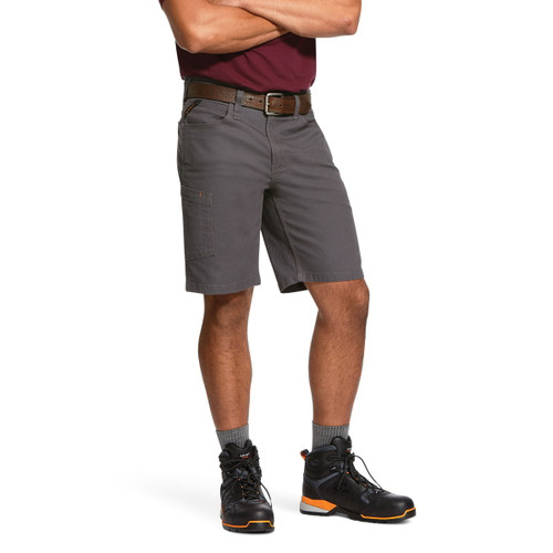 Ariat Mens Grey Rebar Tough DuraStretch Work Shorts