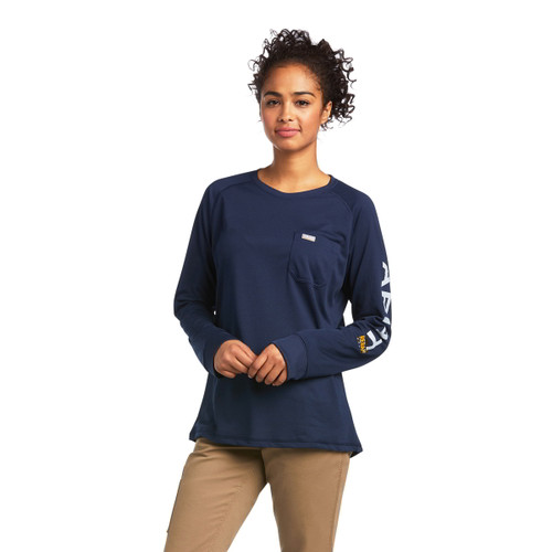 Ariat Womens Navy Rebar Heat Fighter Eclipse Long Sleeve T-Shirt