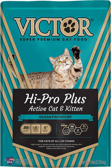 Victor Super Premium Cat Food Â– Hi-Pro Plus Active Cat and Kitten Â– Dry Cat Food for Active Cats Â– All Breeds and All Life Stages from Kitten to Adult, 5lb