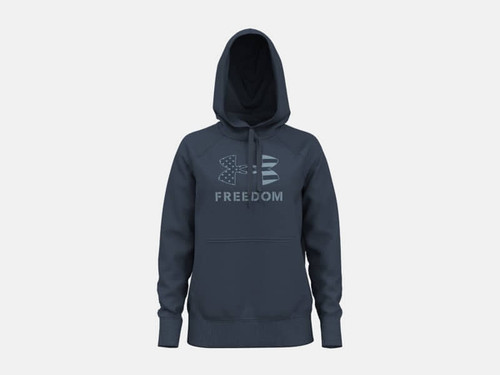 Under Armour Women's Freedom Logo Rival Hoodie Downpour Gray