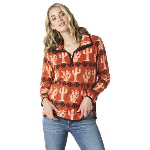 Wrangler Ladies Orange Fleece Pullover