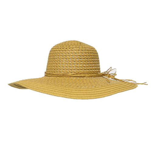 Keep It Trendy Women's Textured Panama Floppy Straw Hat Mocha Brown