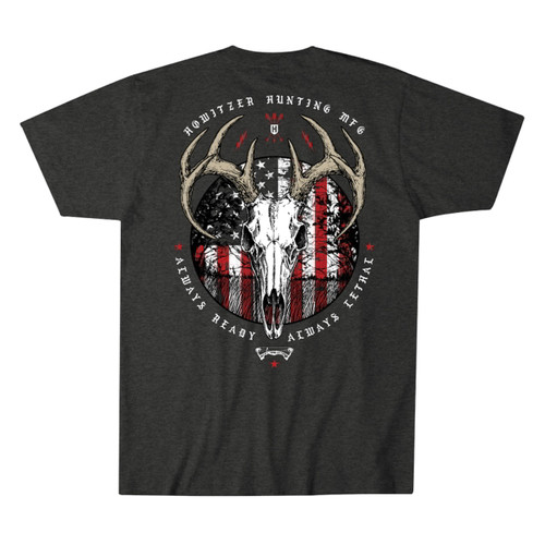 Howitzer Mens Charcoal Heather Patriot Hunter Short Sleeve Tee